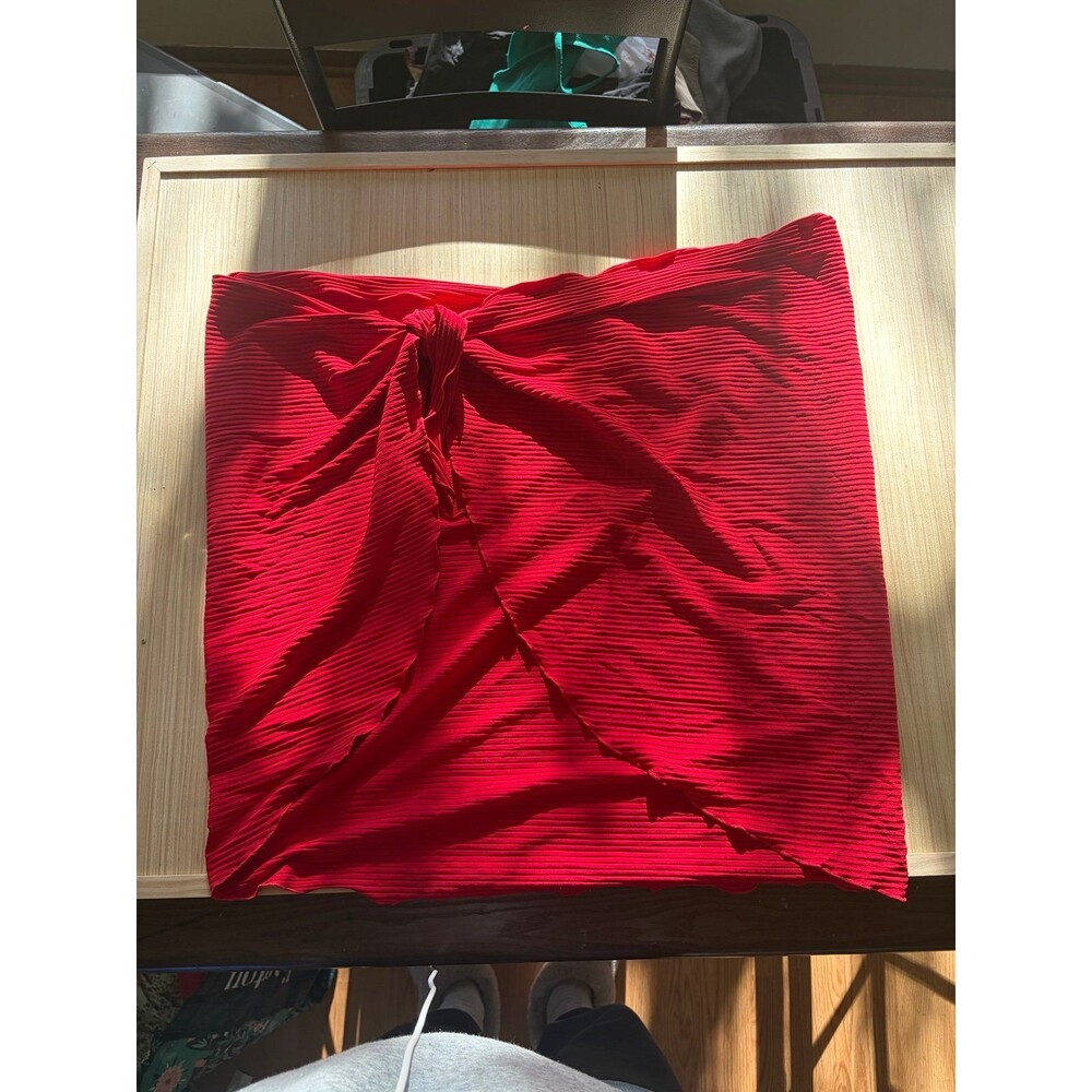 Camille Kostek x Swimsuits For All Red Ribbed Tie Swim Cover Up XL/2X NWT